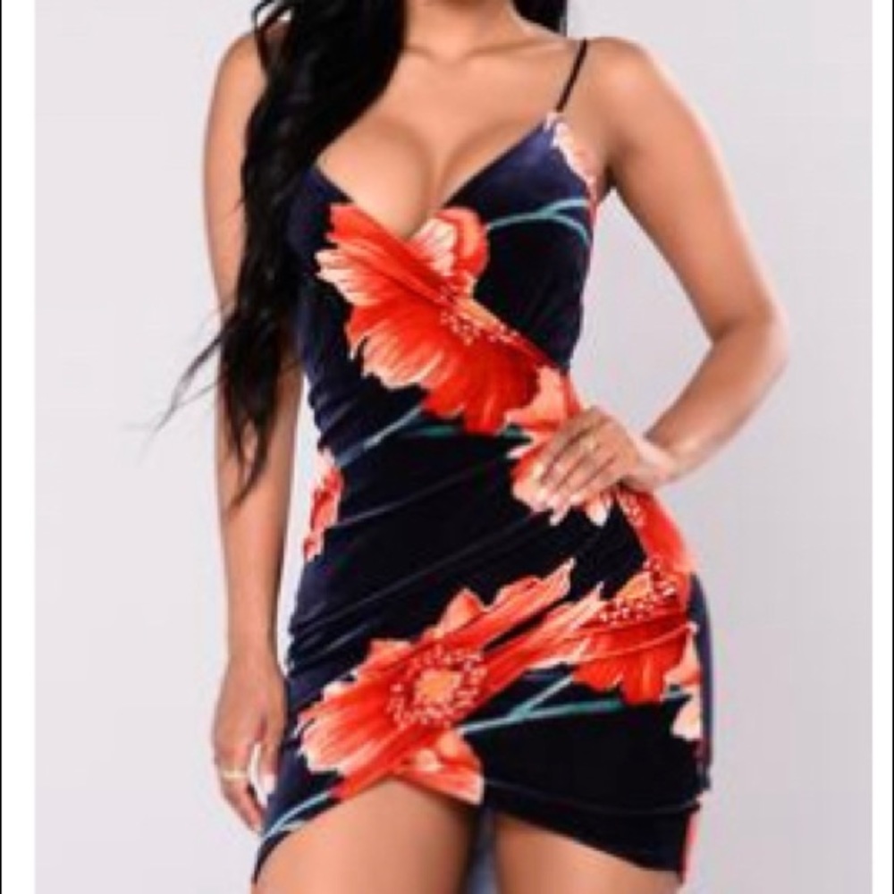 Swept Under Velvet Floral Dress